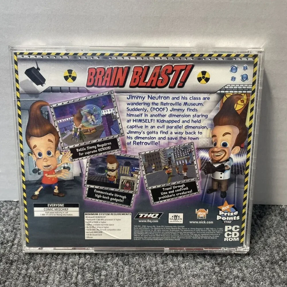 Jimmy Neutron vs Jimmy Negatron PC CD ROM Game Nickelodeon THQ Complete